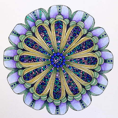 © Marie Browning. Irojiten Colored Pencils, accented with Gels Pens - Vivid Tones