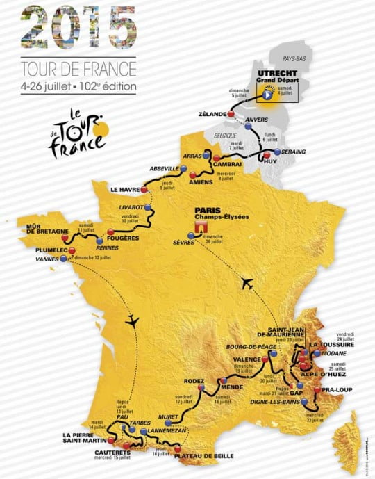Click on the map to visit the Tour's Official Site for details on each stage of this remarkable event.