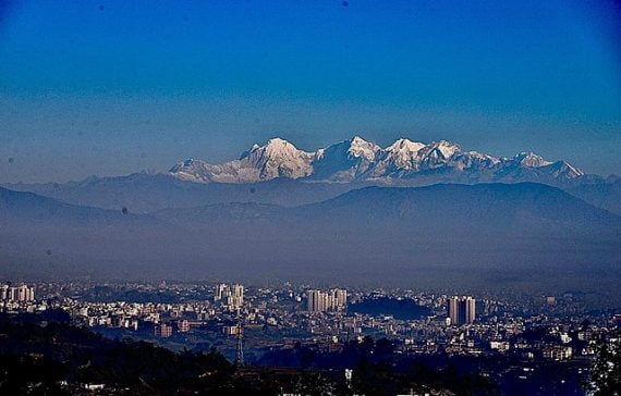Skyline of Kathmandu city with beautiful landscape.