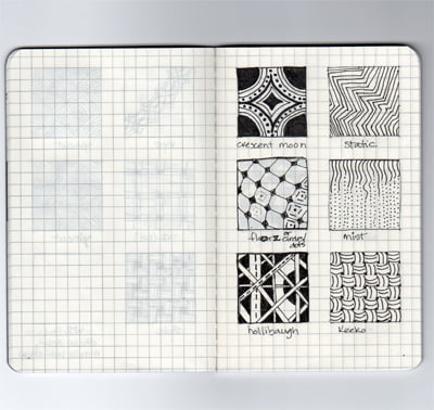 Zentangle Drawing Templates for Practice and Art Therapy 4