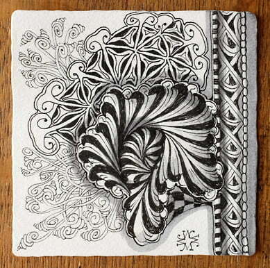 Aquafleur Zentangle by Maria Thomas