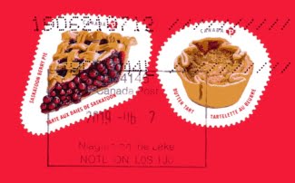 BUTTER TART STAMPS from Canada Post