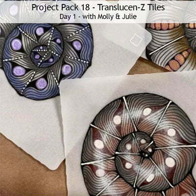 Zentangle® Project Pack #18 - Introducing Zentangle's new Translucen-Z Tiles, Day 1