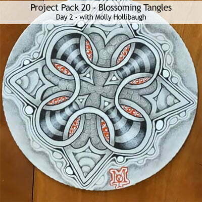 Zentangle® Project Pack 20 - Blossoming Tangles, Day 2