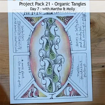 Zentangle® Project Pack 21 - Organic Tangles, Day 7