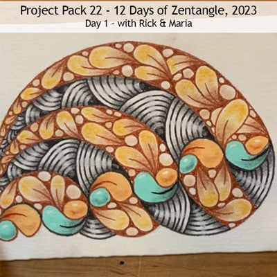 Zentangle® Project Pack 22 - Twelve Days of Zentangle, 2023 Edition, Day 1