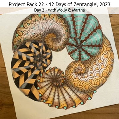 Zentangle® Project Pack 22 - Twelve Days of Zentangle, 2023 Edition, Day 2
