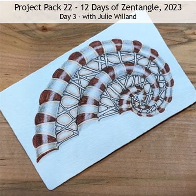 Zentangle® Project Pack 22 - Twelve Days of Zentangle, 2023 Edition, Day 3