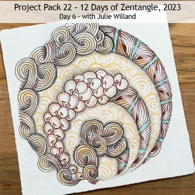 Zentangle® Project Pack 22 - Twelve Days of Zentangle, 2023 Edition, Day 6