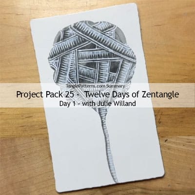 Zentangle® Project Pack 25 - Twelve Days of Zentangle, 2024 Edition, Day 1