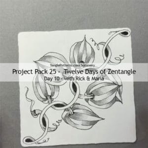 Illustration of Convergent (or Bidirectional) Shading. Zentangle® Project Pack 25 - Twelve Days of Zentangle, 2024 Edition, Day 10