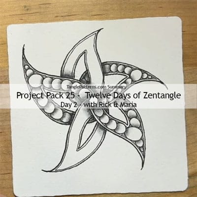 Zentangle® Project Pack 25 - Twelve Days of Zentangle, 2024 Edition, Day 2