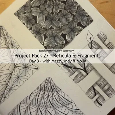 Zentangle® Project Pack 27 - Reticula & Fragments, Day 3 Zentangle® Project Pack 27 - Reticula & Fragments, Day 3