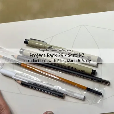 Zentangle® Project Pack 29 - Scroll-Z, Day 1 Zentangle® Project Pack 29 - Scroll-Z, Day 1