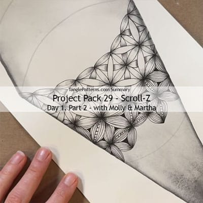 Zentangle® Project Pack 29 - Scroll-Z, Day 1
