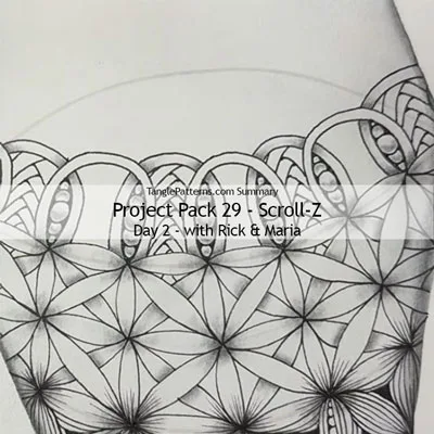 Zentangle® Project Pack 29 - Scroll-Z, Day 2 Zentangle® Project Pack 29 - Scroll-Z, Day 2