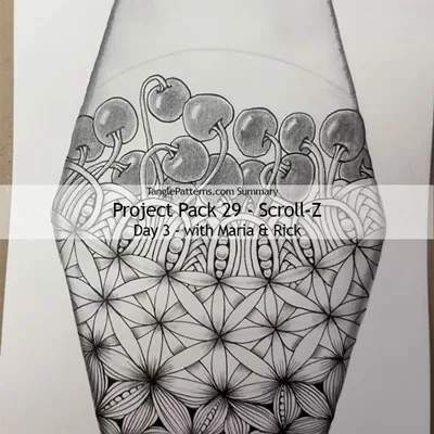 Zentangle® Project Pack 29 - Scroll-Z, Day 3 Zentangle® Project Pack 29 - Scroll-Z, Day 3