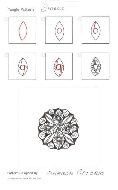 How to draw SPARKLE « TanglePatterns.com