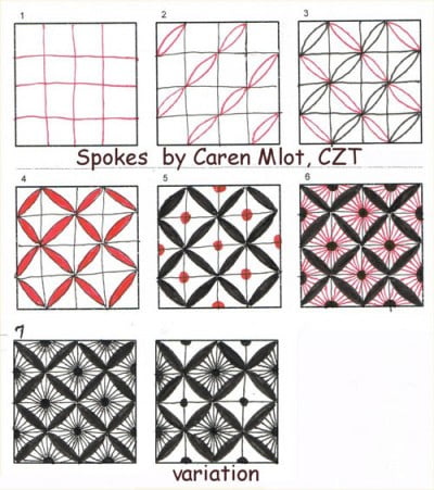 How to draw SPOKES « TanglePatterns.com