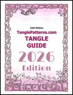 Click image for complete description of the TanglePatterns.com TANGLE GUIDE, 2026 Edition in BOOK REVIEWS 