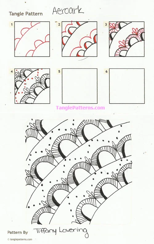 How to draw the Zentangle pattern Aeroark, tangle and deconstruction by Tiffany Lovering. Image copyright the artist and used with permission, ALL RIGHTS RESERVED.