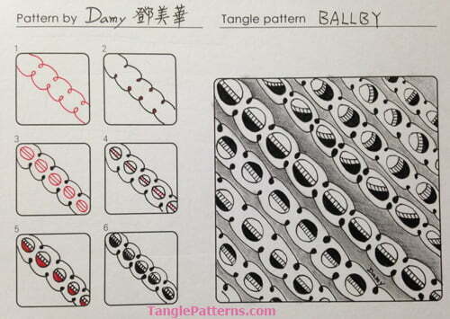 Zentangle pattern: Ballby.