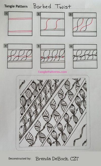 How to draw BARBED TWIST « TanglePatterns.com