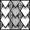 Zentangle pattern: Be Vee. Image © Linda Farmer and TanglePatterns.com. ALL RIGHTS RESERVED. You may use this image for your personal non-commercial reference only. The unauthorized pinning, reproduction or distribution of this copyrighted work is illegal.