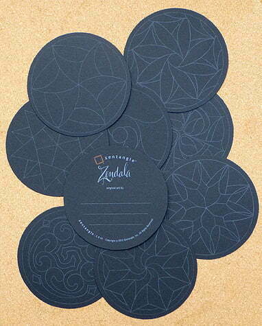 Black prestrung Zendala tiles