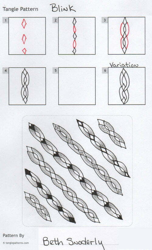 How to draw the Zentangle pattern BLINK by Beth Snoderly