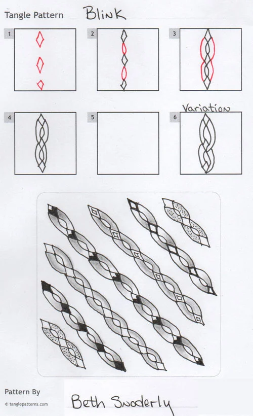 How to draw the Zentangle pattern BLINK by Beth Snoderly