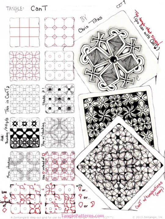 Zentangle pattern: CanT. Image © Chris Titus and TanglePatterns