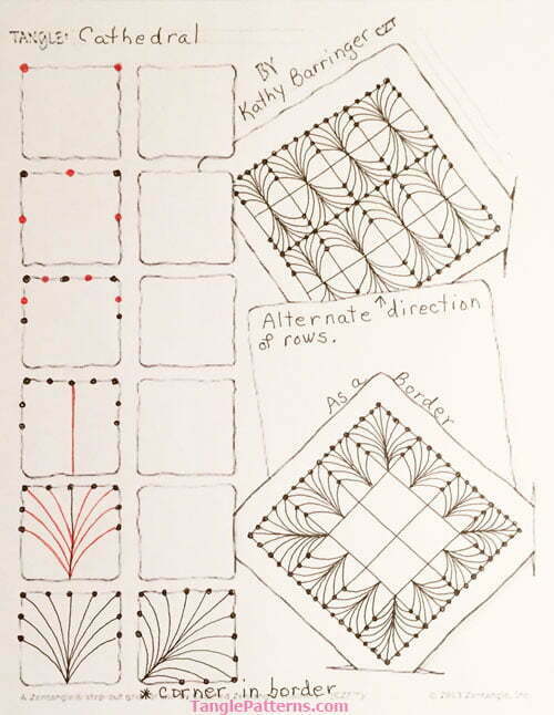Zentangle pattern: Cathedral.