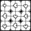 Zentangle pattern: Caught. Image © Linda Farmer and TanglePatterns.com. ALL RIGHTS RESERVED. You may use this image for your personal non-commercial reference only. The unauthorized pinning, reproduction or distribution of this copyrighted work is illegal.