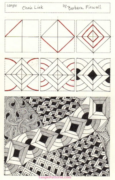 How to draw CHAIN LINK « TanglePatterns.com