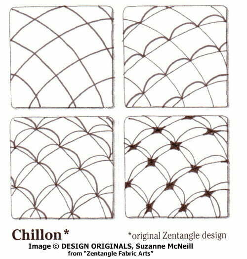 How to draw the Zentangle-original tangle CHILLON, steps by Suzanne McNeill