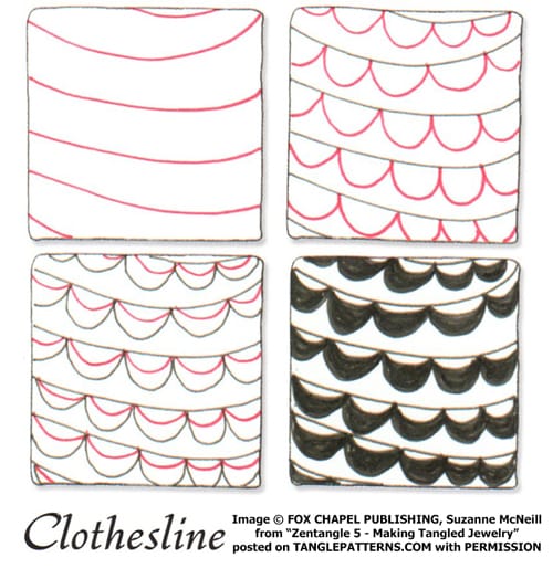 How to draw the Zentangle pattern Clothesline, tangle and deconstruction by Suzanne McNeill. Image copyright Suzanne McNeill and Fox Chapel Publishing and used with permission, ALL RIGHTS RESERVED.
