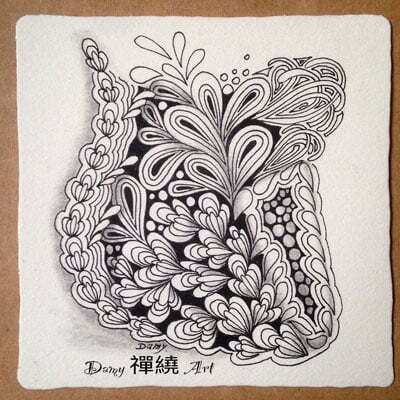 D'rua Zentangle® tile by Damy (Damy Teng)