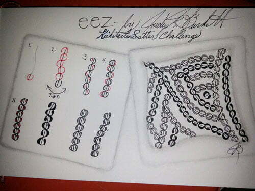 Steps for CZT Judy Burkett's tangle pattern Eez