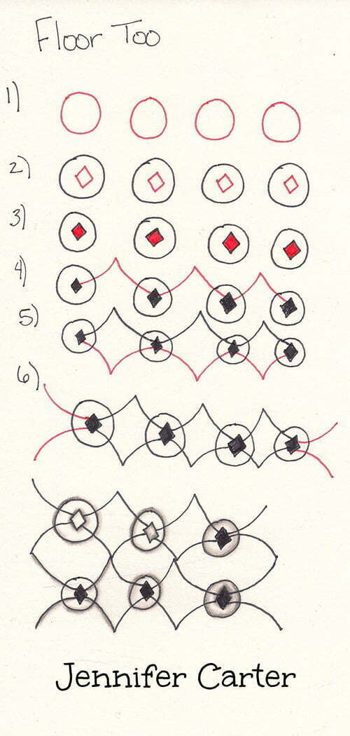 Steps for Jennifer Carter's tangle pattern, Floor Too