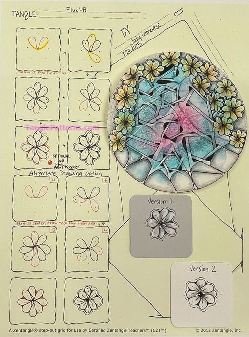How to draw the Zentangle pattern Fluxu8, tangle and deconstruction by Jody Genovese. Image copyright the artist and used with permission, ALL RIGHTS RESERVED. How to draw the Zentangle pattern Fluxu8, tangle and deconstruction by Jody Genovese. Image copyright the artist and used with permission, ALL RIGHTS RESERVED.