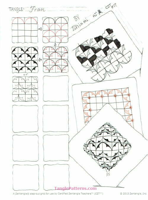 Zentangle pattern: Fran.