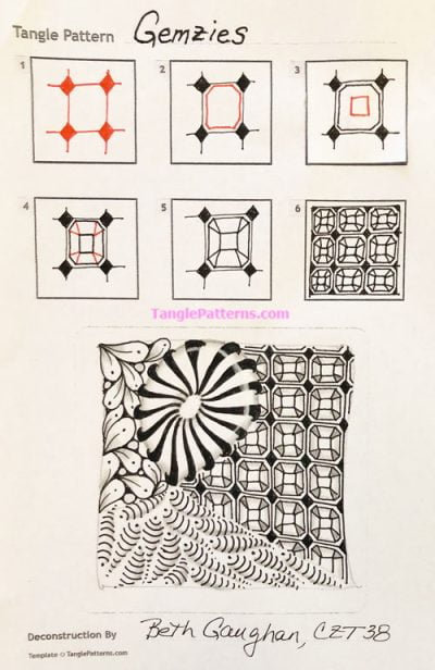 How to draw GEMZIES « TanglePatterns.com