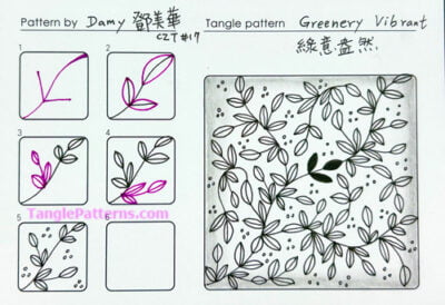 How to draw GREENERY VIBRANT « TanglePatterns.com