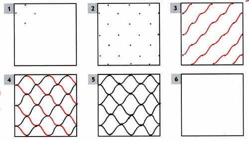 Steps for drawing a freehand ogee grid for your tangles. Image © Linda Farmer and TanglePatterns.com. ALL RIGHTS RESERVED. You may use this image for your personal non-commercial reference only. The unauthorized pinning, reproduction or distribution of this copyrighted work is illegal.
