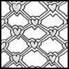 Zentangle pattern: Hartfents. Image © Linda Farmer and TanglePatterns.com. ALL RIGHTS RESERVED. You may use this image for your personal non-commercial reference only. The unauthorized pinning, reproduction or distribution of this copyrighted work is illegal.