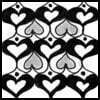 Zentangle pattern: Heart2Heart. Image © Linda Farmer and TanglePatterns.com. ALL RIGHTS RESERVED. You may use this image for your personal non-commercial reference only. The unauthorized pinning, reproduction or distribution of this copyrighted work is illegal.