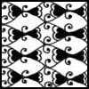 Zentangle pattern: Hidden Hearts.Image © Linda Farmer and TanglePatterns.com. ALL RIGHTS RESERVED. You may use this image for your personal non-commercial reference only. The unauthorized pinning, reproduction or distribution of this copyrighted work is illegal.