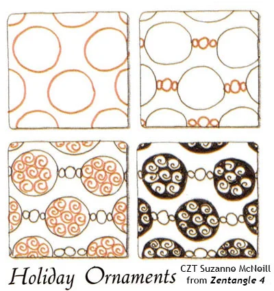 How to draw HOLIDAY ORNAMENTS by CZT Suzanne McNeill