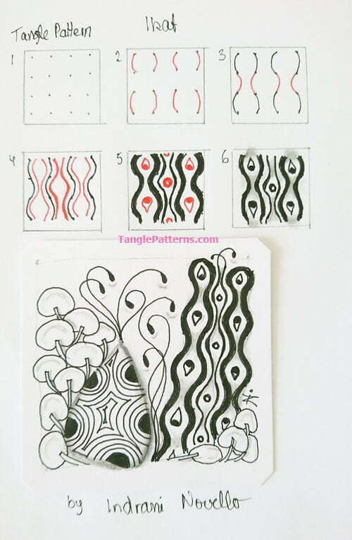 How to draw the Zentangle pattern Ikat, tangle and deconstruction by Indrani Novello. Image copyright the artist and used with permission, ALL RIGHTS RESERVED.